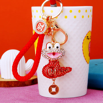 Crystal Fortune Frog Keychains with Braided Cord Options
