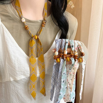 Patterned Scarf Necklaces With Smooth Starfish Pendants