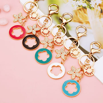 Five Petal Clover and Flower Keychains with Plain Braided and Wrist Loops