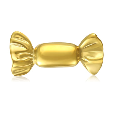 Polished Wrapped Candy Brooch in Two Metal Tones for Jackets Scarves and Lapels