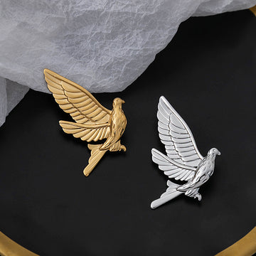 Gold And Silver Tone Peace Dove Bird Metal Brooch Pins