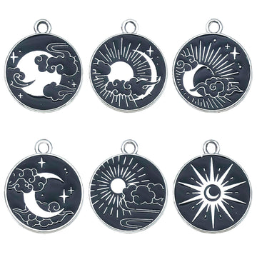 Colorful Moon and Sun Metal Charms with 7 Listed Options