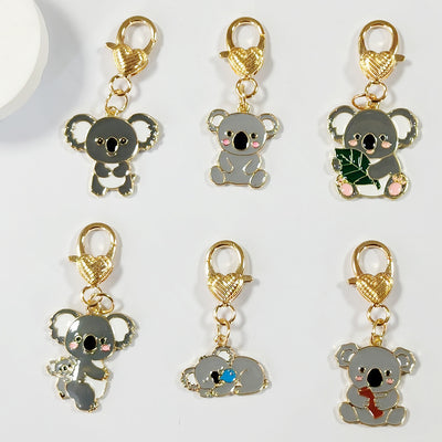 Main product view of gold Tone Enamel Koala Heart-Clasp Charms in Six Designs