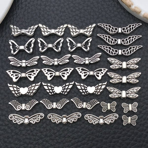 Antique Silver Wing Spacer Beads, Butterfly and Angel Styles