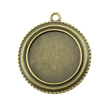 Rope Edge Round Cabochon Setting for Jewelry Making