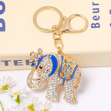 Crystal Elephant Keychains with Colorful Details