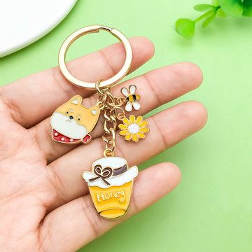 Bee, Daisy and Sunflower Charm Keychains in 12 Variations