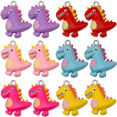 Multicolor cake charms arranged on a light background