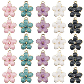 Gold-Tone Cherry Blossom Metal Charms with 5 Listed Options