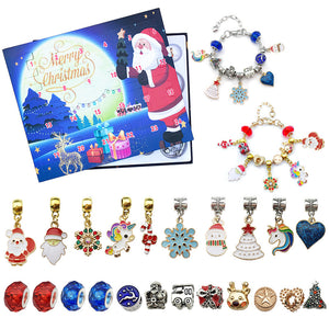 Colorful Christmas Charm Bracelet Kits in Assorted Holiday Themes