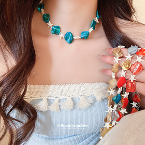 Colorful Shell And Starfish Beaded Necklaces With Decorative Accents