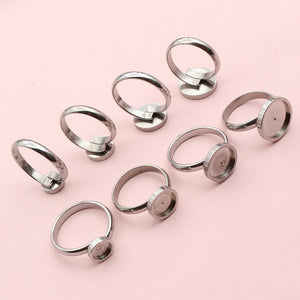 Stainless Steel Round Pad Ring Blanks in Four Sizes