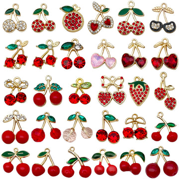 Colorful Cherry and Strawberry Metal Charms with 44 Listed Options