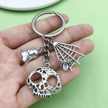 Halloween Charm Keychains Featuring Skull Web Ghost Across 44 Pictured Variations