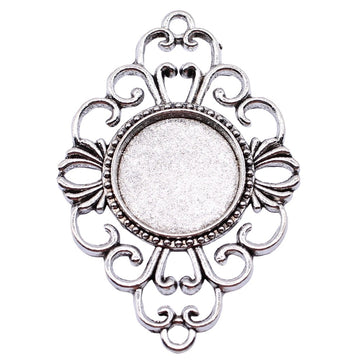 Scrollwork Round Cabochon Settings for Jewelry Making