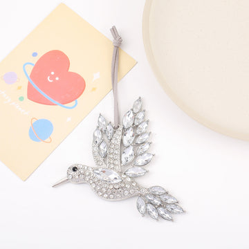 Rhinestone Hummingbird Hanging Ornament Metal Bird Charm
