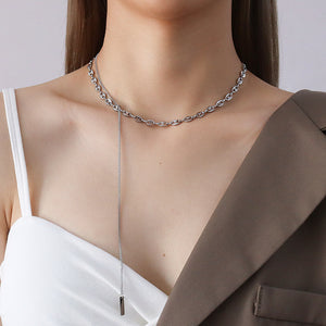 Steel Pig Nose Link Chain Necklace Bracelet Bar Drop