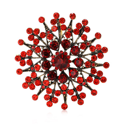 radiating crystal flower brooch shown in the main product arrangement