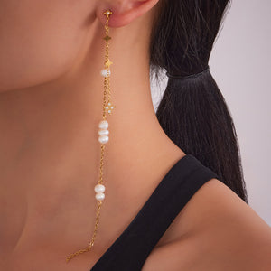 Gold Stainless Steel Star Tassel Drop Earrings Two Model Styles