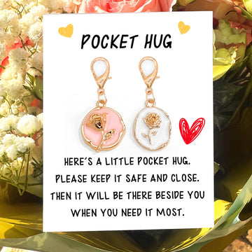 Pocket Hug Enamel Tulip and Crystal Butterfly Clip Charm