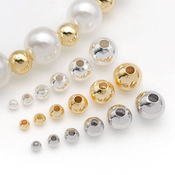 Smooth Round Metal Spacer Beads in Six Sizes for Jewelry Making