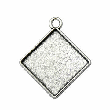 Diamond-Oriented Square Bezel Trays in Two Antique Finishes