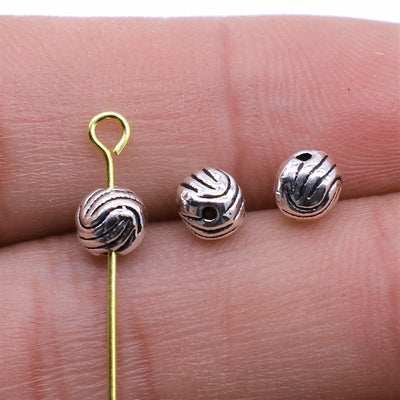 Grooved Round Metal Beads shown in close view