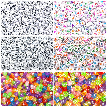 Colorful Alphabet Letter Glossy Beads with 4 Listed Options