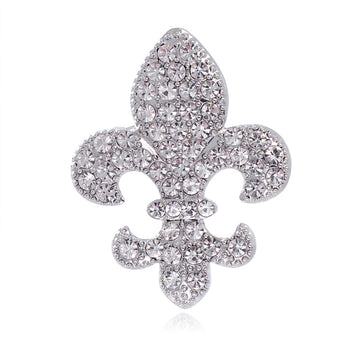 Flower Crystal Two Designs Metal Brooch Pin 5.5 x 4.4 cm