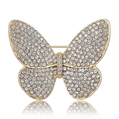 Pavé Crystal Butterfly brooch shown from the front