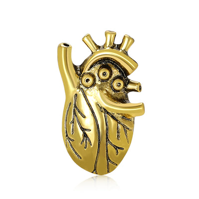 Main product view of 金色解剖心脏胸针 on a light background