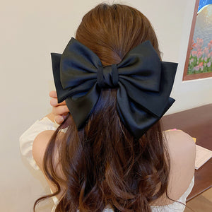 Four Mixed Black Bow Clip Beige Red Headbands And Flower Barrette