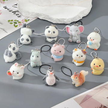 Flocked Resin Animal Phone Strap Charms Lobster 9 Styles