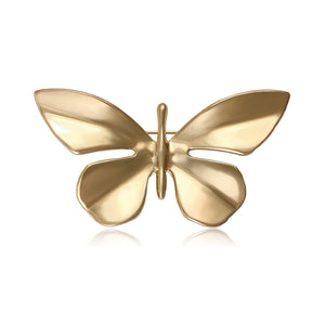 Polished Butterfly Brooch Smooth Metal Gold Silver Tone