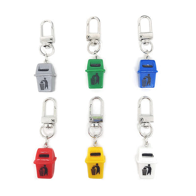 Main product view of miniature Colorful Trash Bin Novelty Clip Keychains