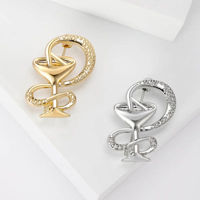 Medical Emblem brooch shown from the front
