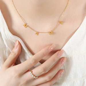 MAMA Letter Charm Necklace Spaced Letters Gold Or Steel