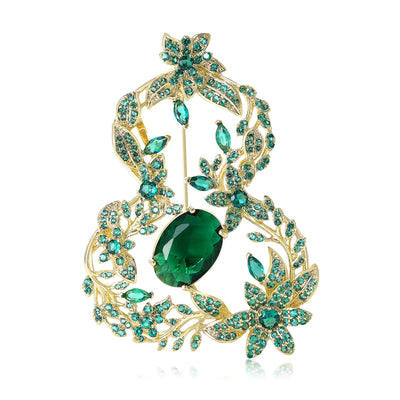 Openwork Gourd brooch shown from the front