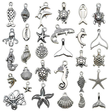 Metallic Starfish and Turtle Metal Charms with 33 Listed Options