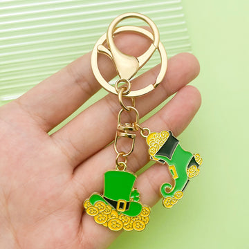 Shamrock Charm Keychains Featuring Shamrock Across 17 Pictured Variations
