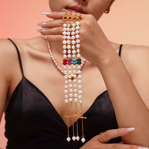 Freshwater Pearl Bracelet With Stone Accent OT Clasp