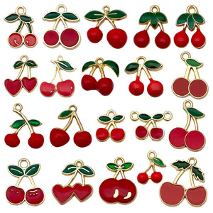 Enamel Cherry and Mermaid Alloy Charms in Many Shapes and Sizes