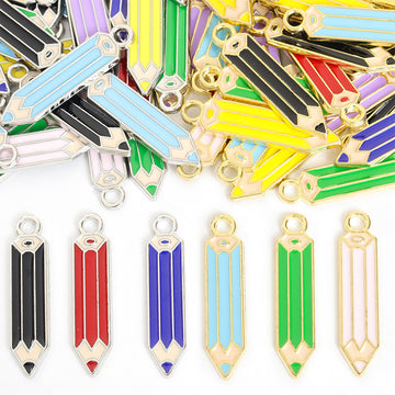 Colorful Enamel Pencil Jewelry Components For DIY Earrings And Bracelets Charms