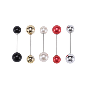 Double Ball Stick Pin Set Five Colors Mixed Finishes