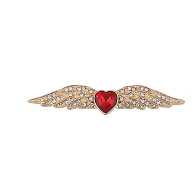 Crystal Winged Heart Bar Brooch group view