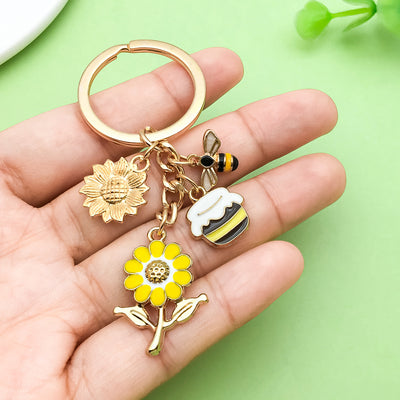 Image 1 showing a person holding two different key chains.