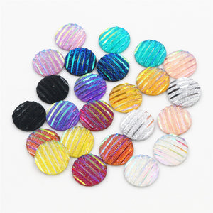 Round Striped Resin Cabochons in Fifteen Color Options