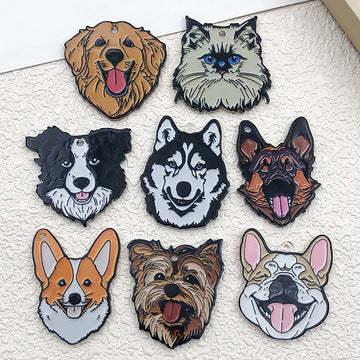 Colorful Dog Glossy Charms with 12 Listed Options for DIY Jewelry Making