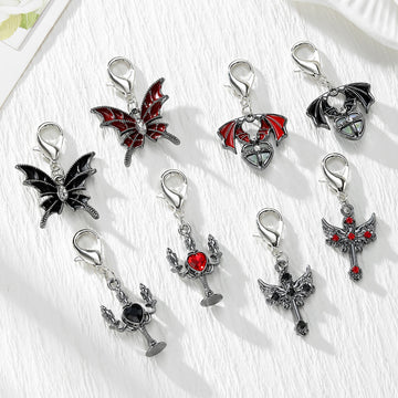 Gothic Bat, Butterfly, Cross and Candelabra Lobster-Clasp Charms