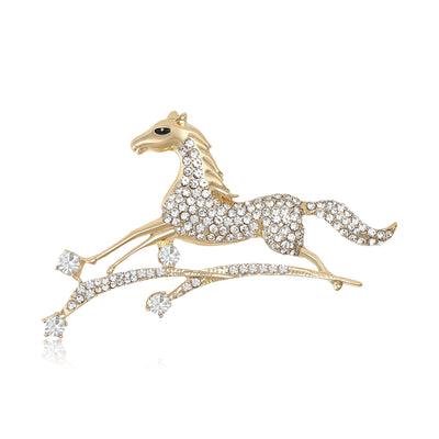 Product display showing a crystal-covered running horse leaping over a sweeping star trail